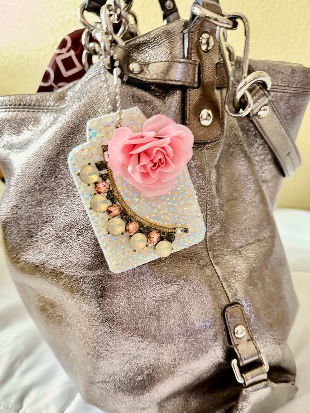 Handmade Pink Purse Charm - Statement decoration - Can be customized